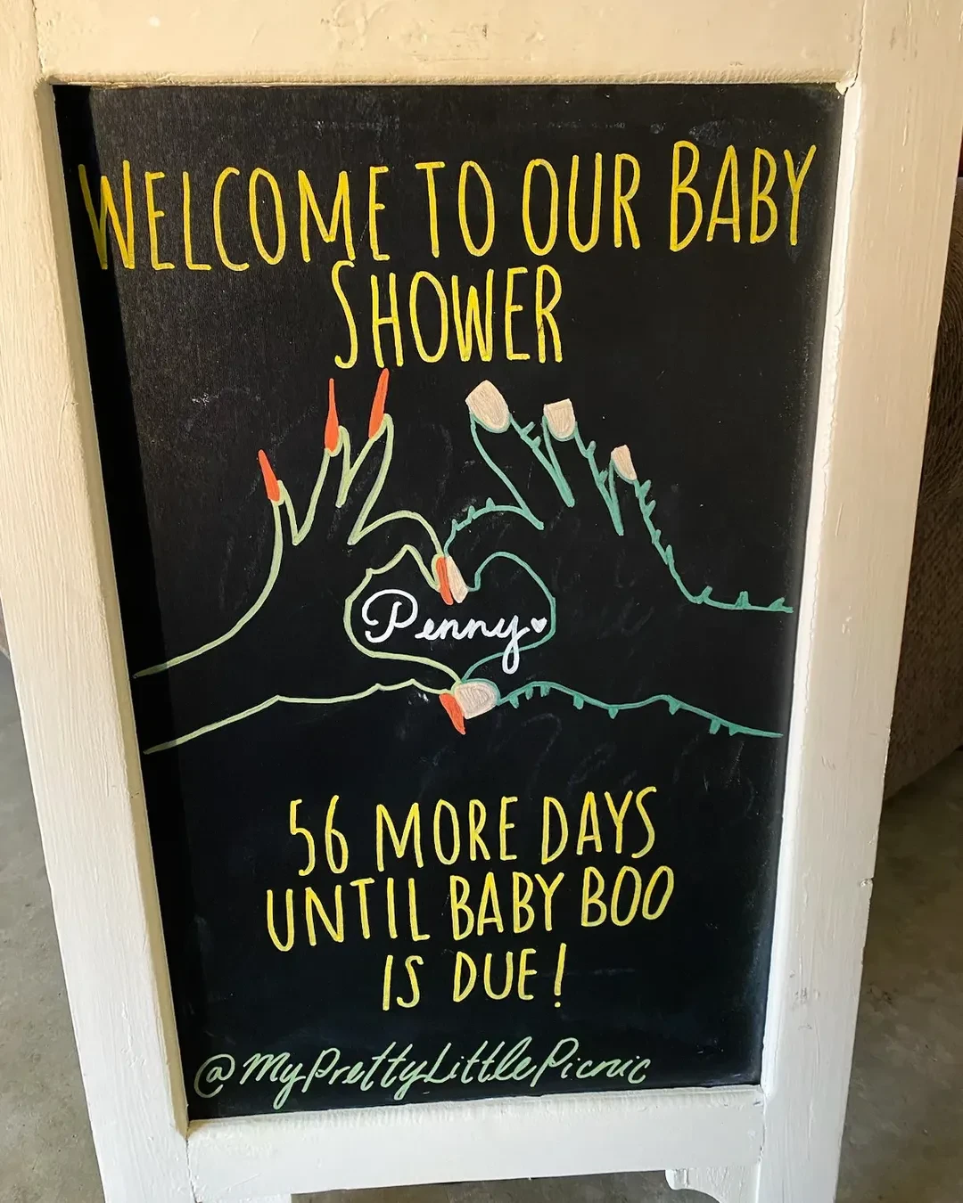 Hand-Lettered Countdown Signage a little boo is due baby shower ideas