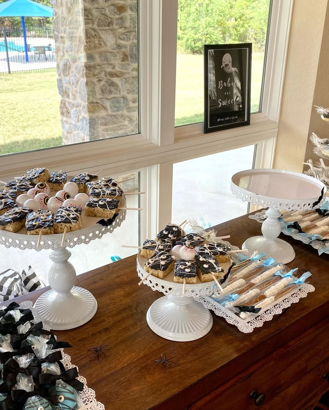 Mummy-Themed Dessert Buffet a little boo is due baby shower ideas