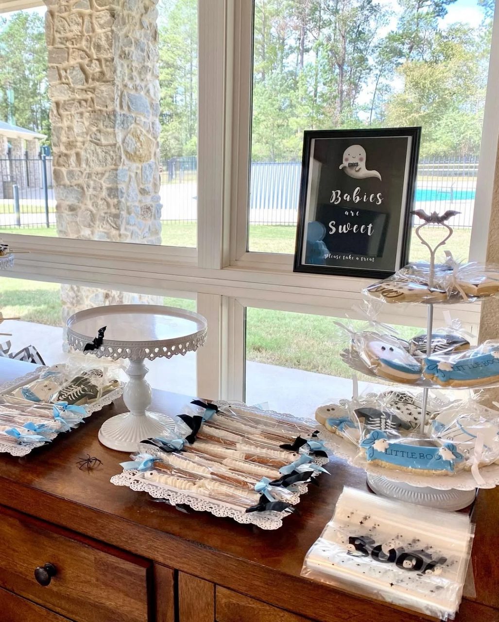 Mummy-Themed Dessert Buffet a little boo is due baby shower ideas