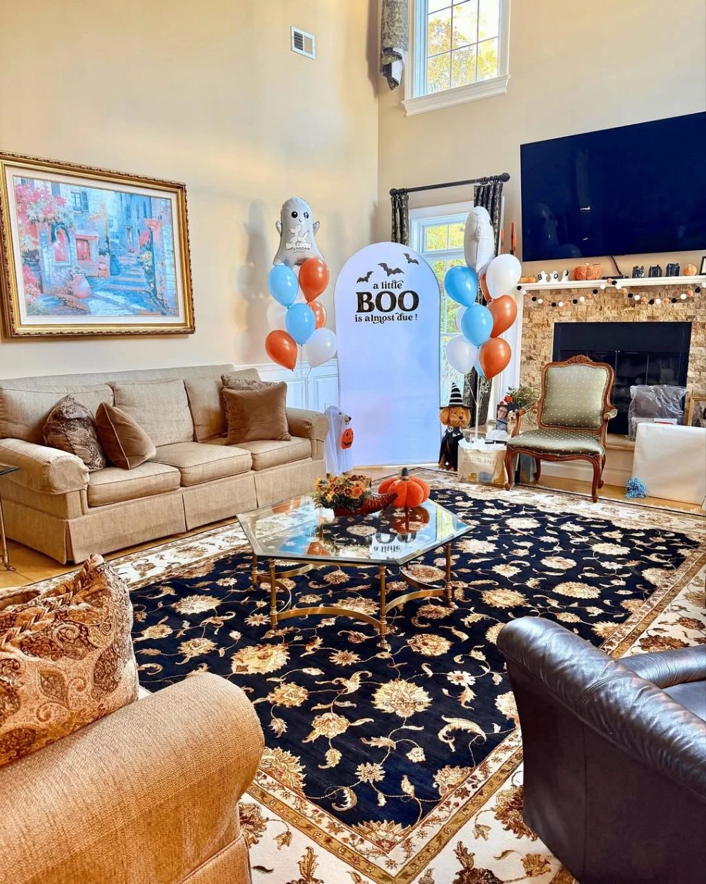 Staircase and Arch Displays a little boo is due baby shower ideas