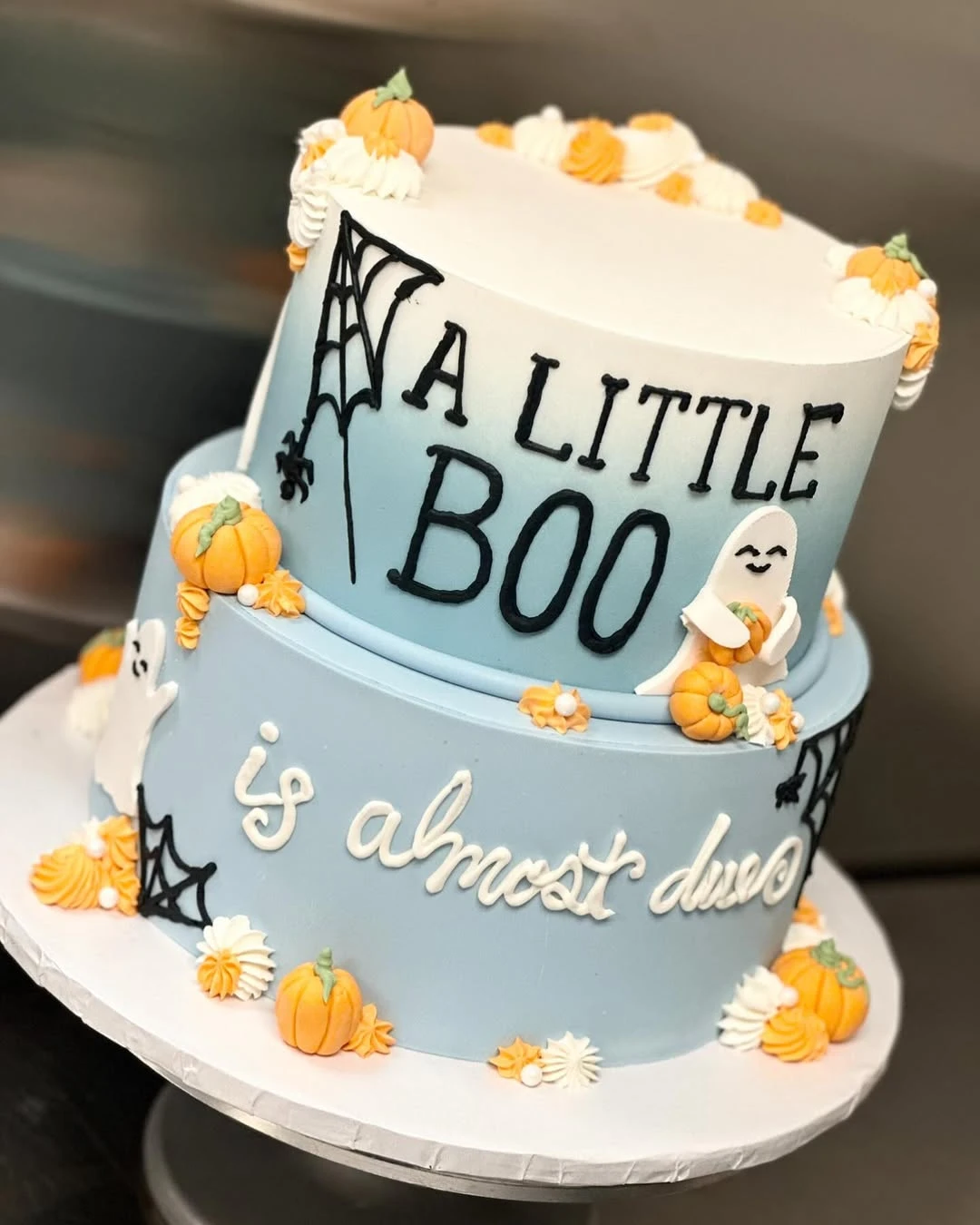 Ombre Seasonal Tiered Cake a little boo is due baby shower ideas