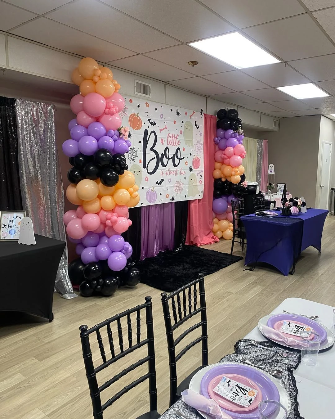 Multi-Textured Photo Station a little boo is due baby shower ideas