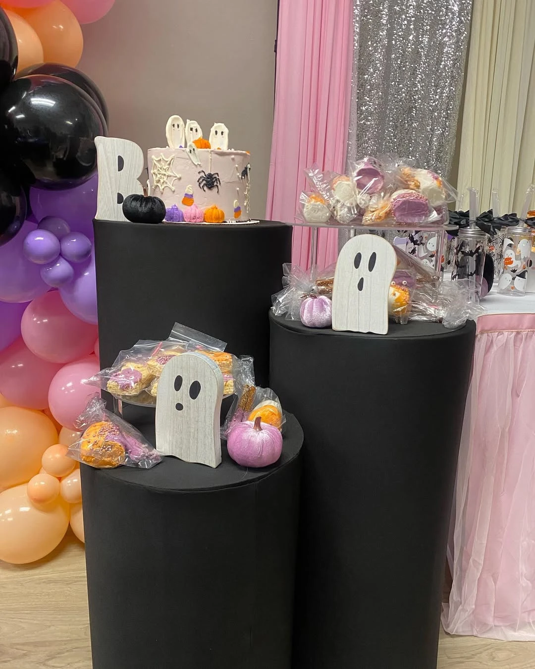 Tiered Pedestal Treat Display a little boo is due baby shower ideas
