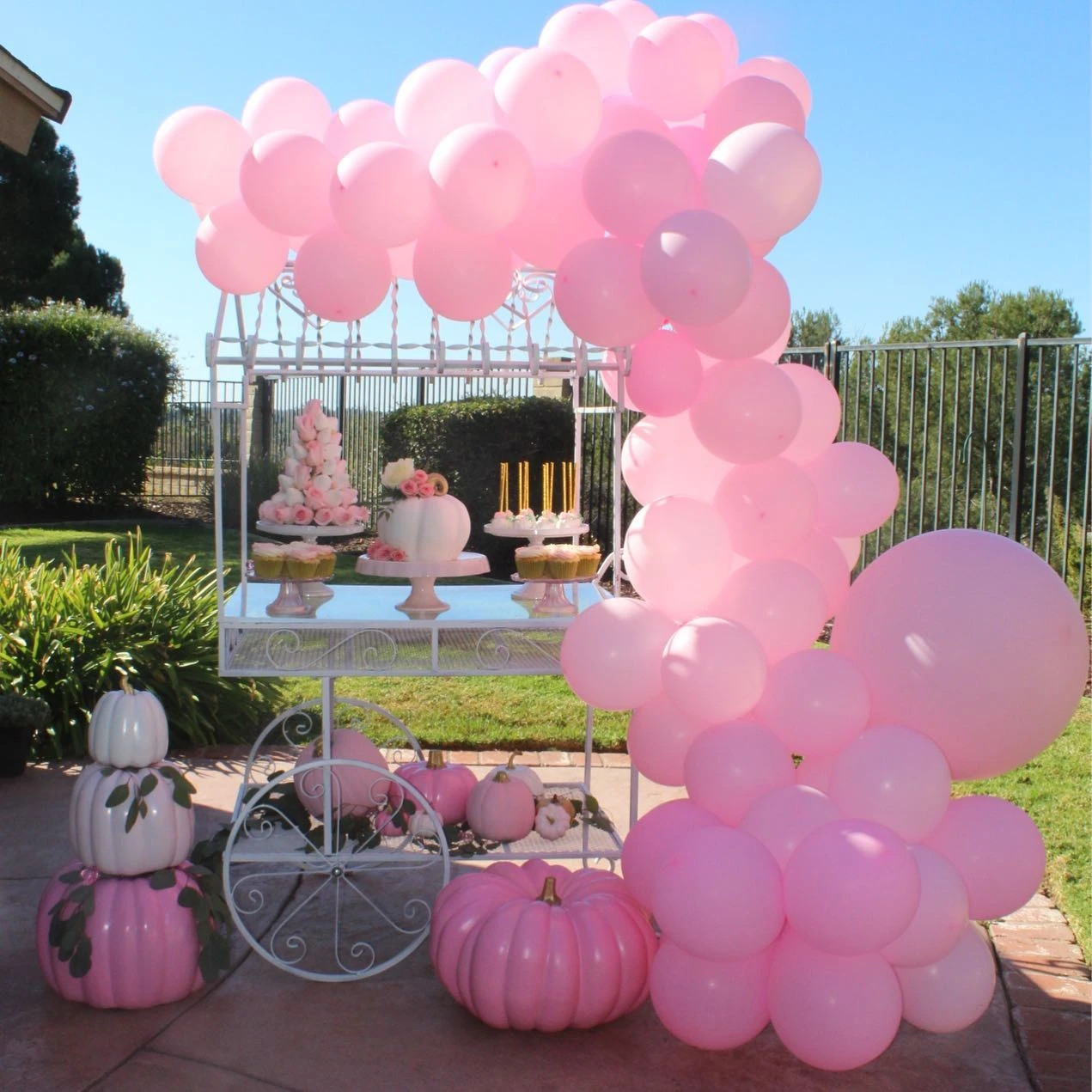 Whimsical Pink Harvest Station a little pumpkin baby shower theme