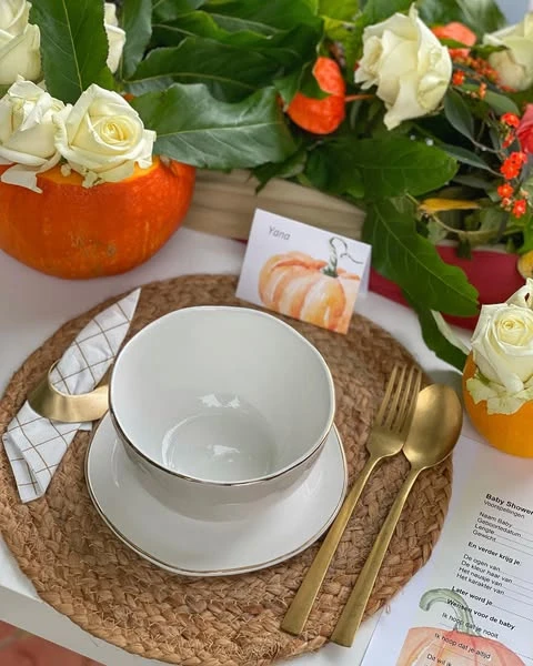 Organic Harvest Table Scape a little pumpkin baby shower theme