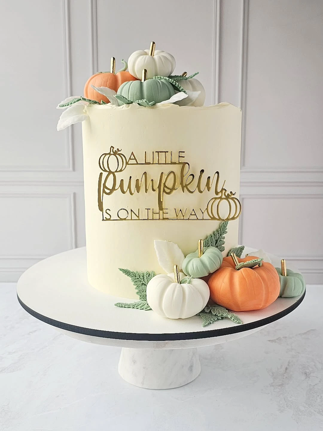Refined Sculpted Pumpkin Cake a little pumpkin baby shower theme