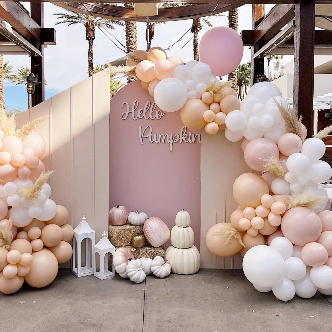 Soft Toned Welcome Station a little pumpkin baby shower theme