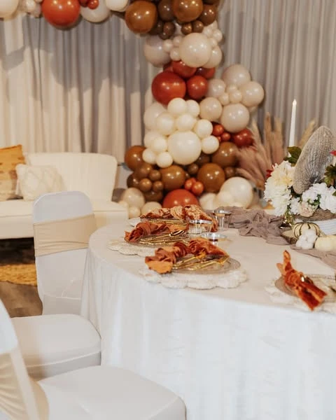 Textured Autumn Table Settings a little pumpkin baby shower theme