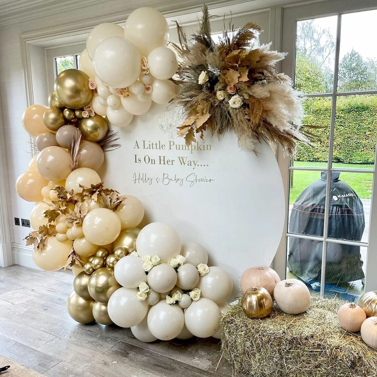 Neutral Toned Photo Focal Point a little pumpkin baby shower theme