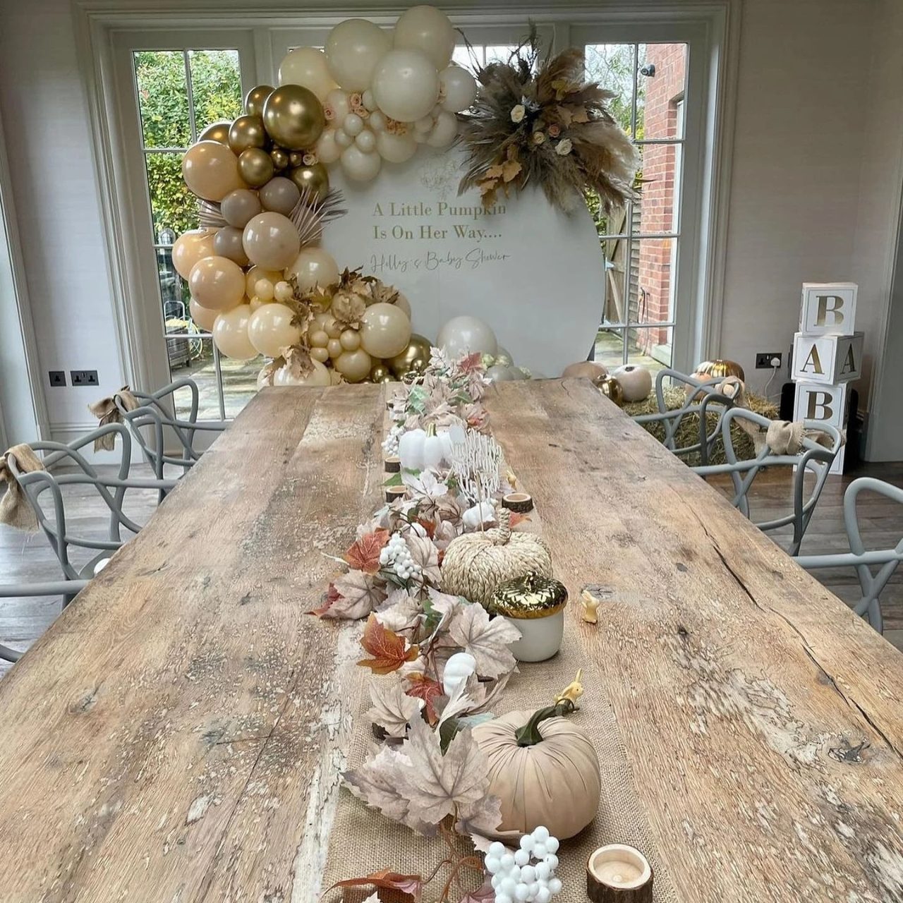 Rustic Harvest Table Runner a little pumpkin baby shower theme