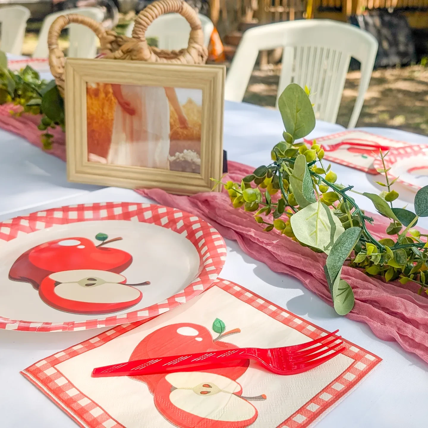 Orchard Tablescape Details apple of our eye baby shower ideas