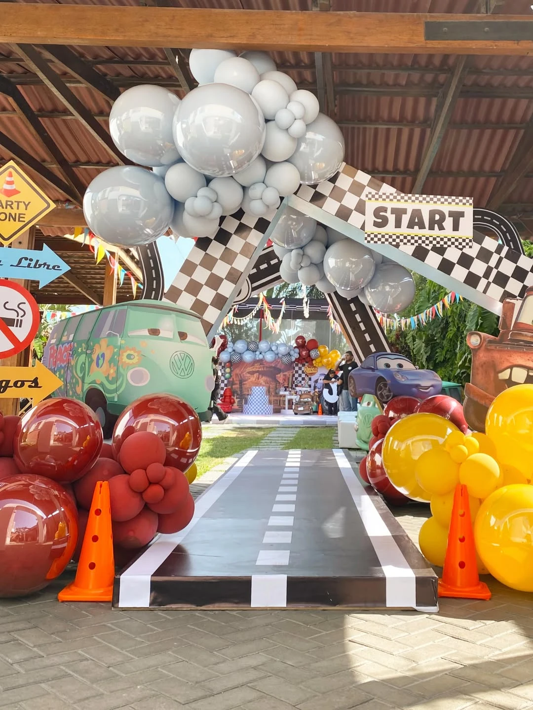 Racetrack Arrival Zone cars birthday party
