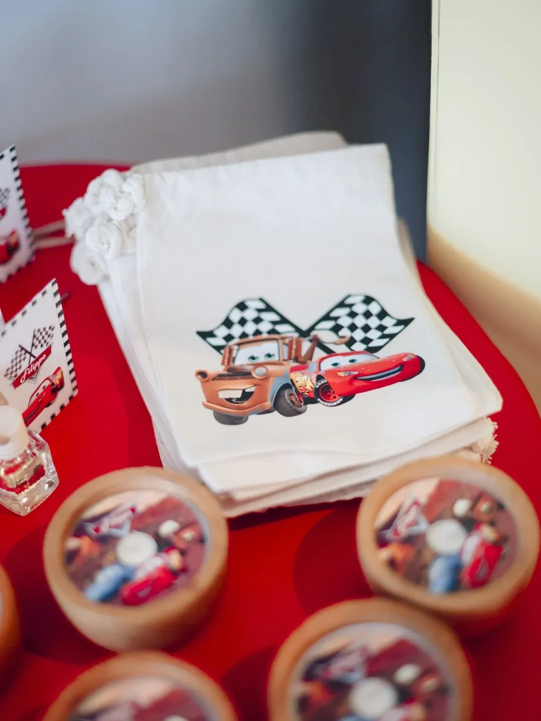 Luigi's Custom Favor Display cars birthday party