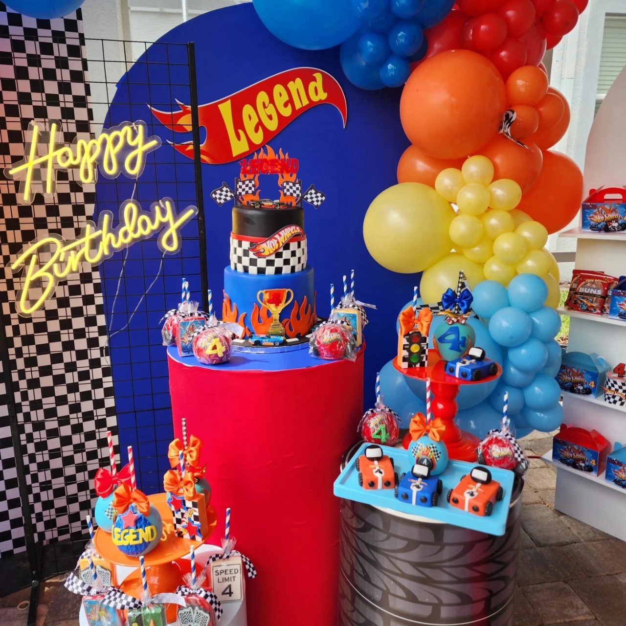 Victory Lane Dessert Stage cars birthday party
