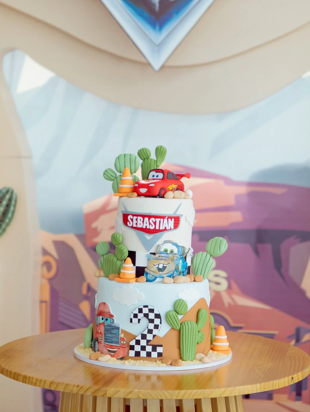 Radiator Springs Scenery Cake cars birthday party