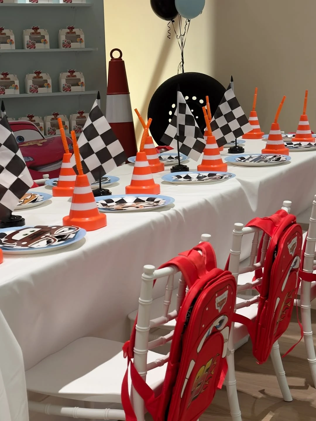 Industrial Racing Backdrop cars birthday party