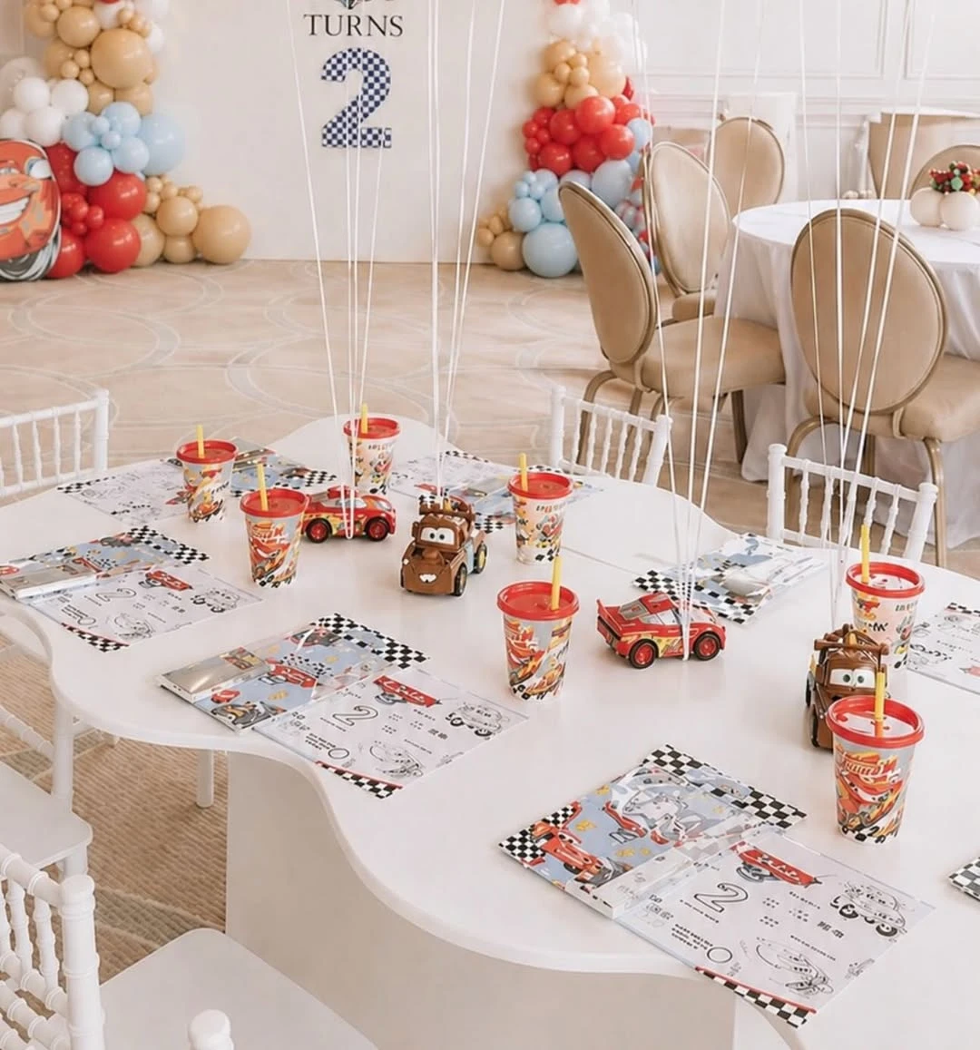 Interactive Racing Tabletop Setup cars birthday party
