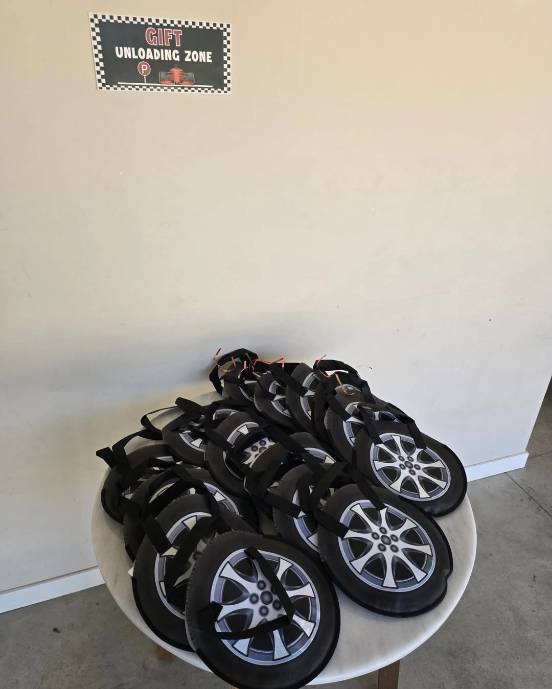Gift Drop-Off Signage cars birthday party
