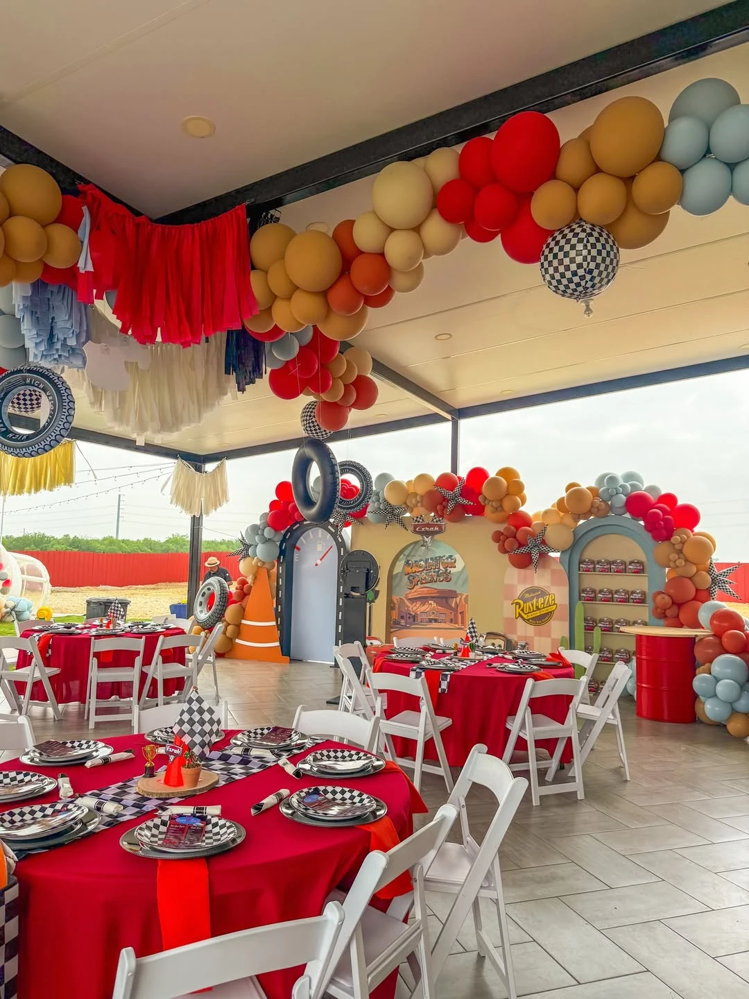 Grand Prix Dining Layout cars birthday party