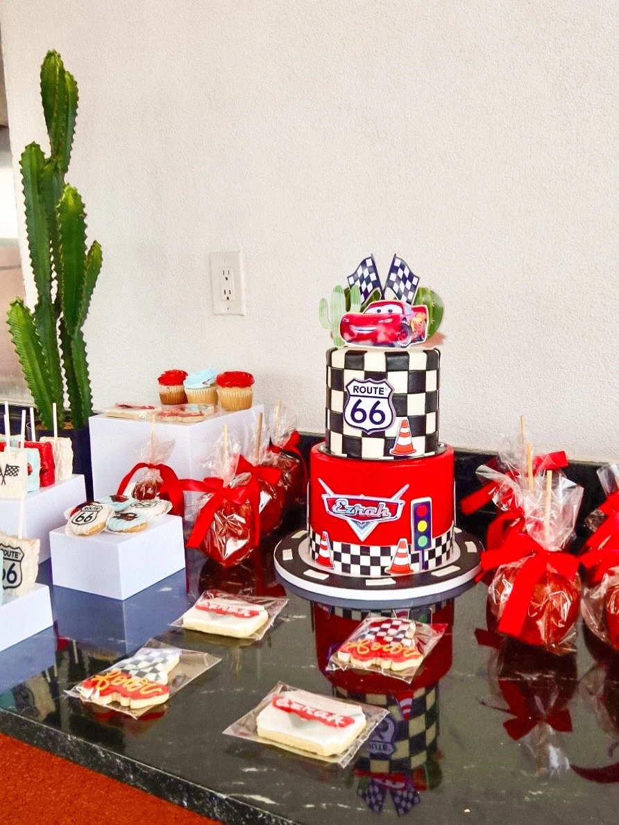 Route 66 Sweet Station cars birthday party