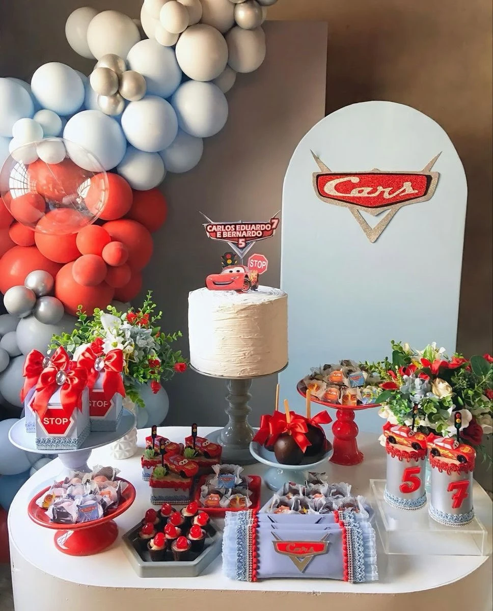 Minimalist Character Backdrop cars birthday party