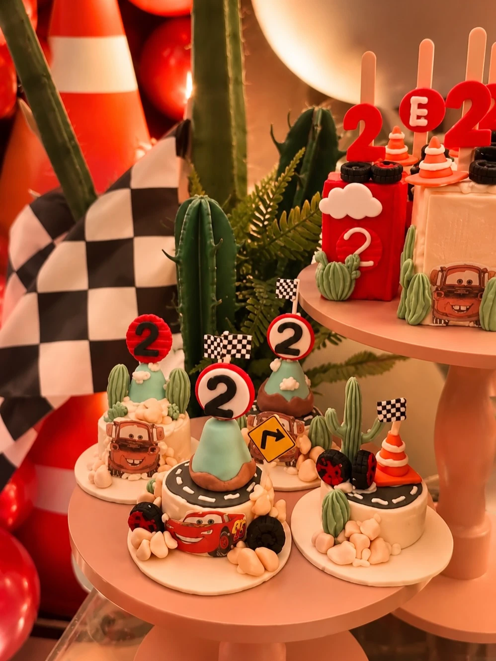 Individual Character Dessert Tiers cars birthday party