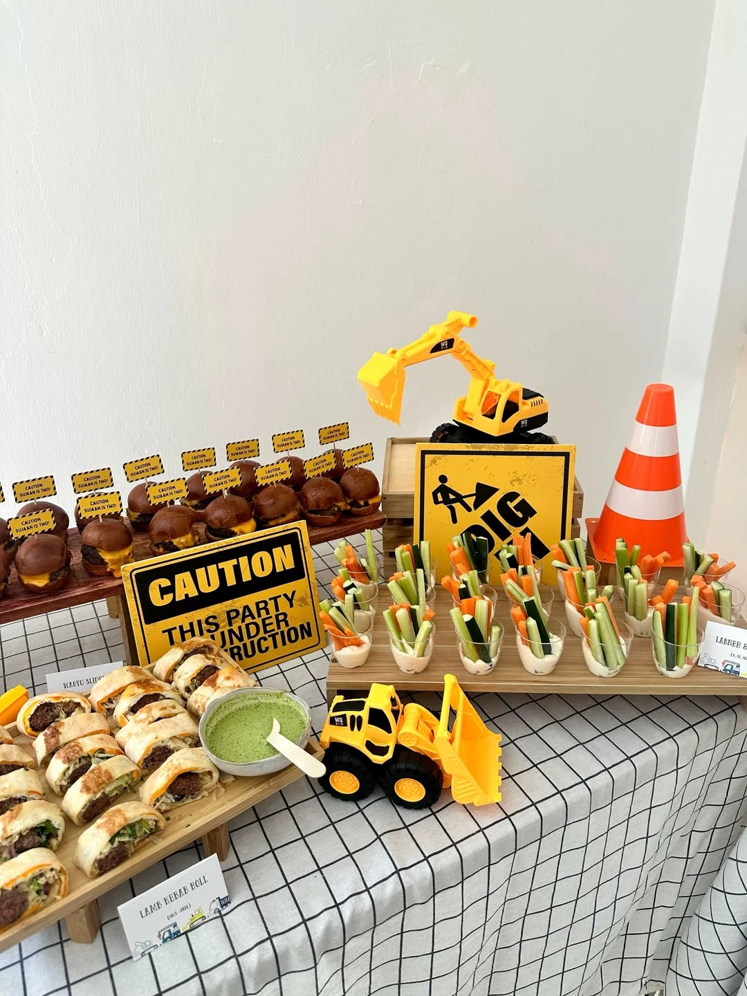 Fueling Station Buffet construction birthday party ideas