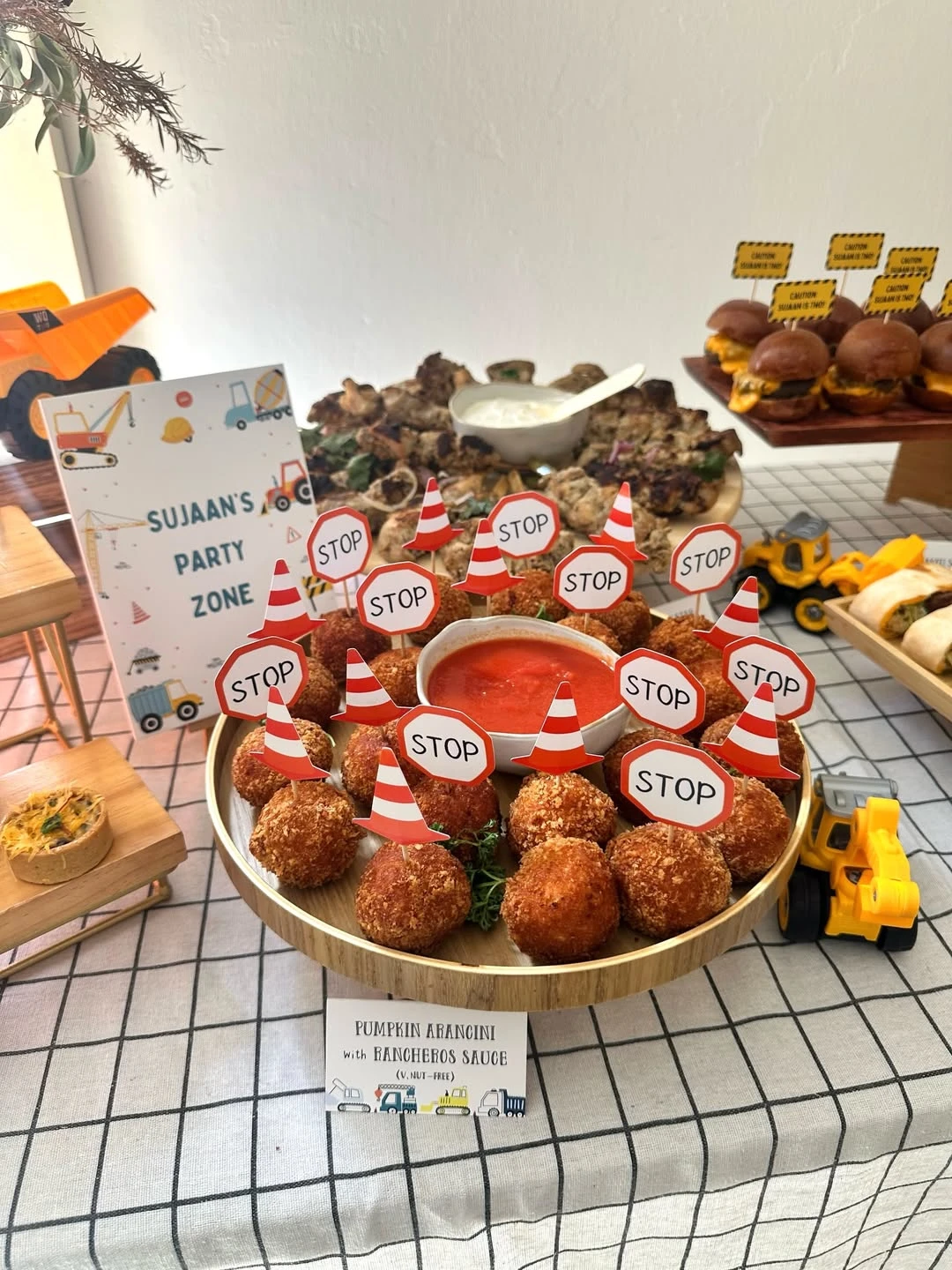Fueling Station Buffet construction birthday party ideas