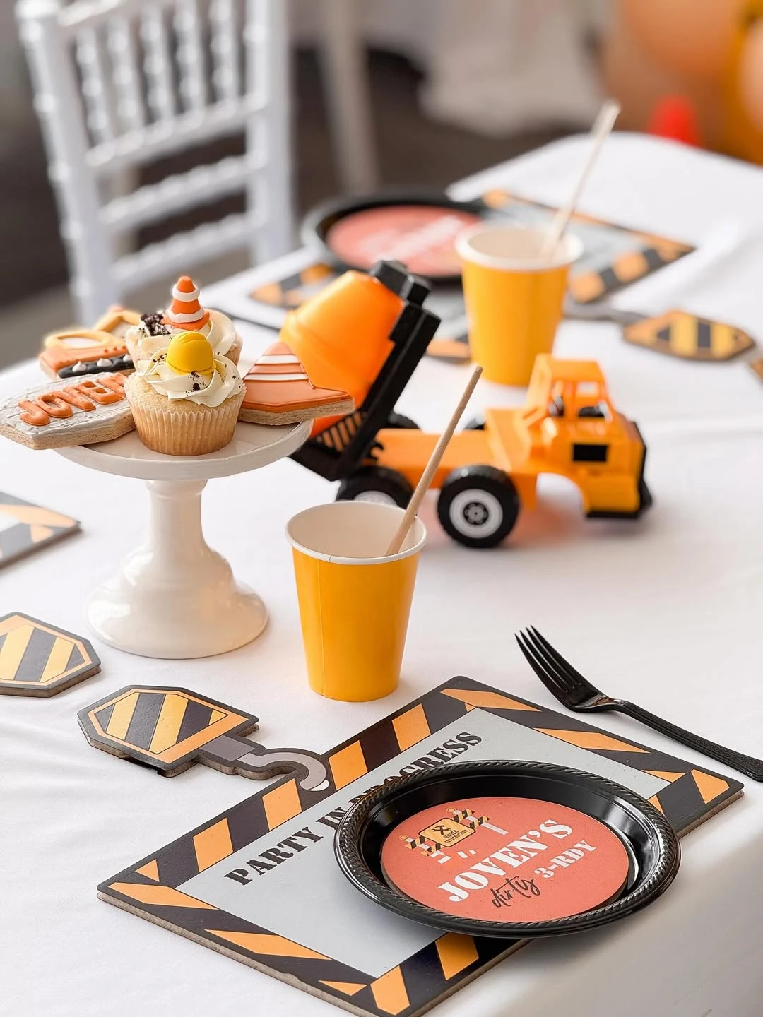 Themed Snack and Cupcake Stand construction birthday party ideas