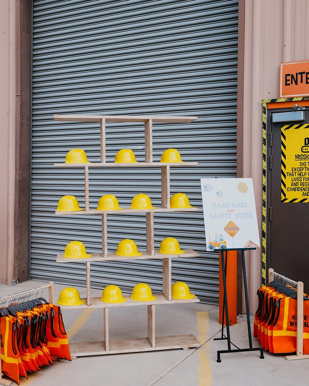 Crew Uniform Station construction birthday party ideas