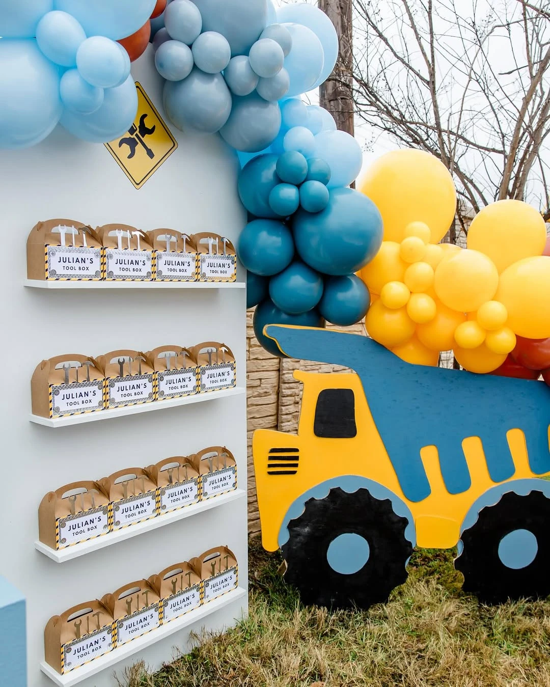 Tool Box Favor Display construction birthday party ideas