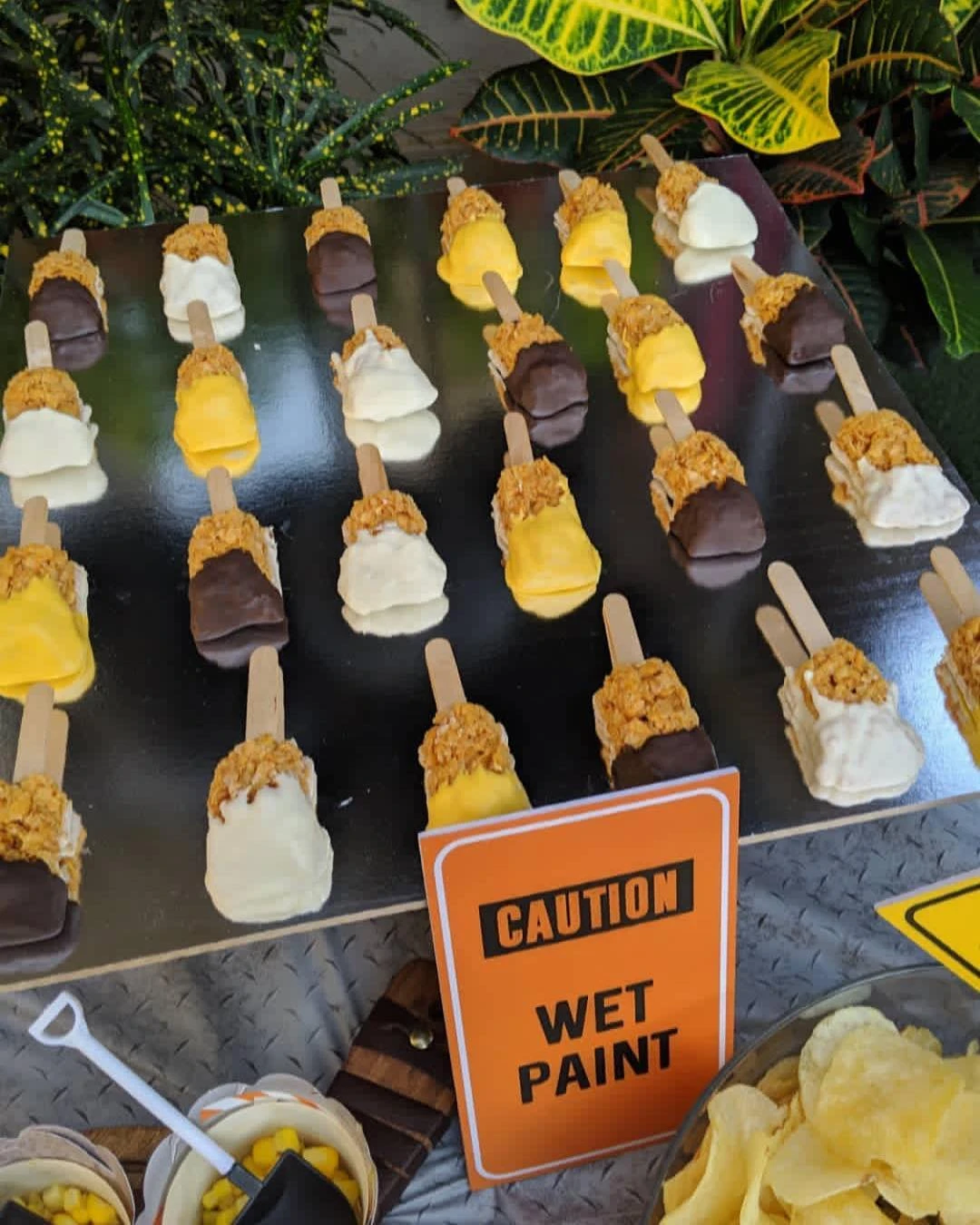 Construction Material Food Bar construction birthday party ideas