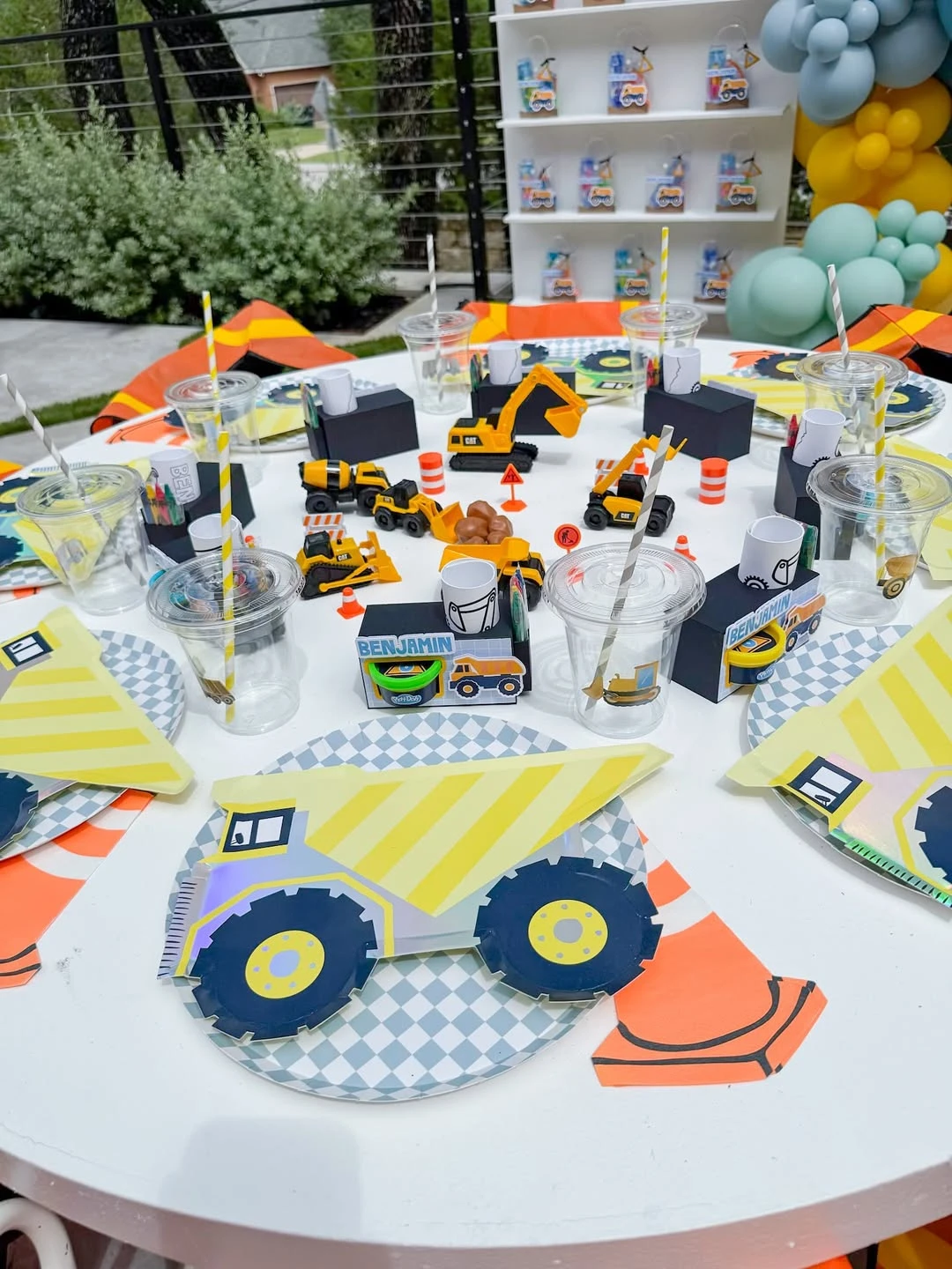 Work Site Tabletop construction birthday party ideas
