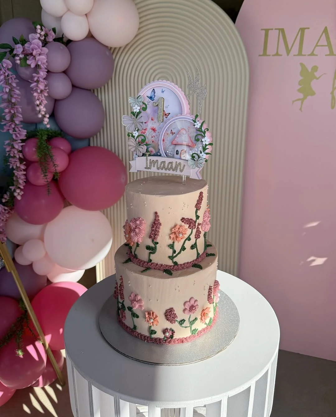 Textured Meadow Cake Design fairy first birthday party ideas