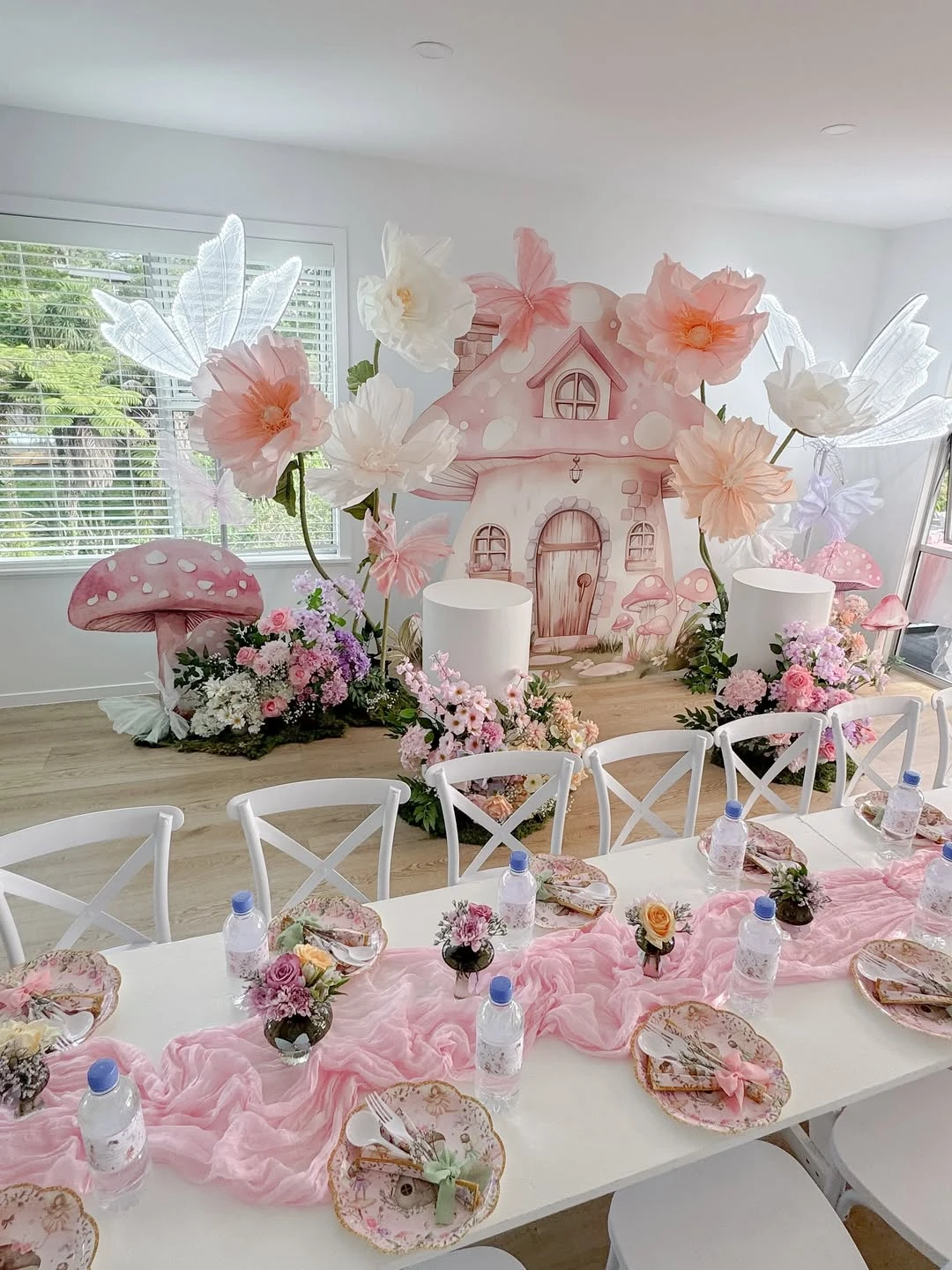 Oversized Garden Backdrop Elements fairy first birthday party ideas