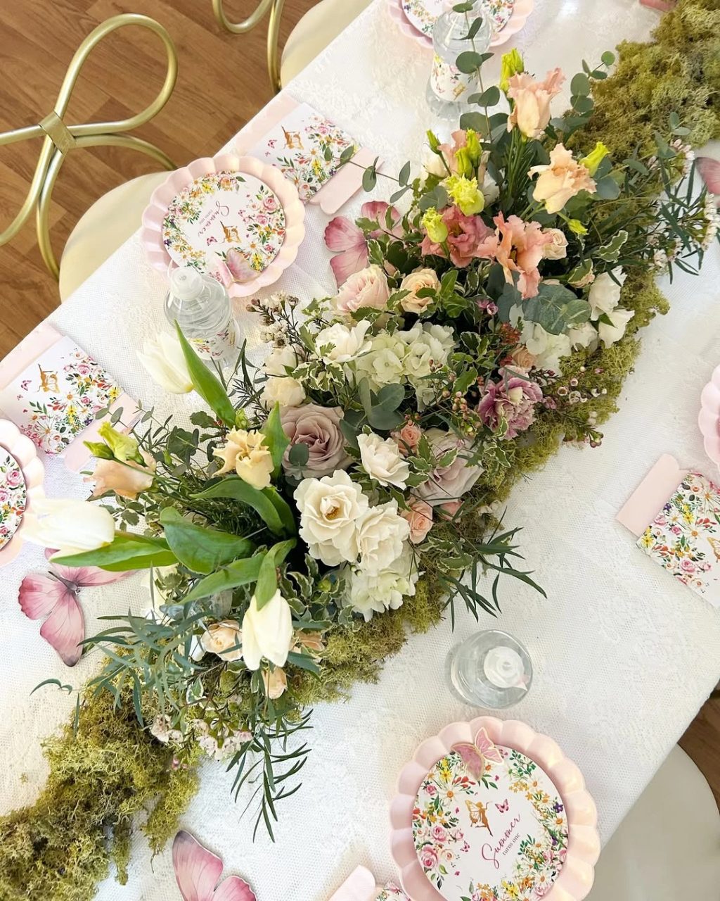 Layered Garden Backdrop Panels fairy first birthday party ideas