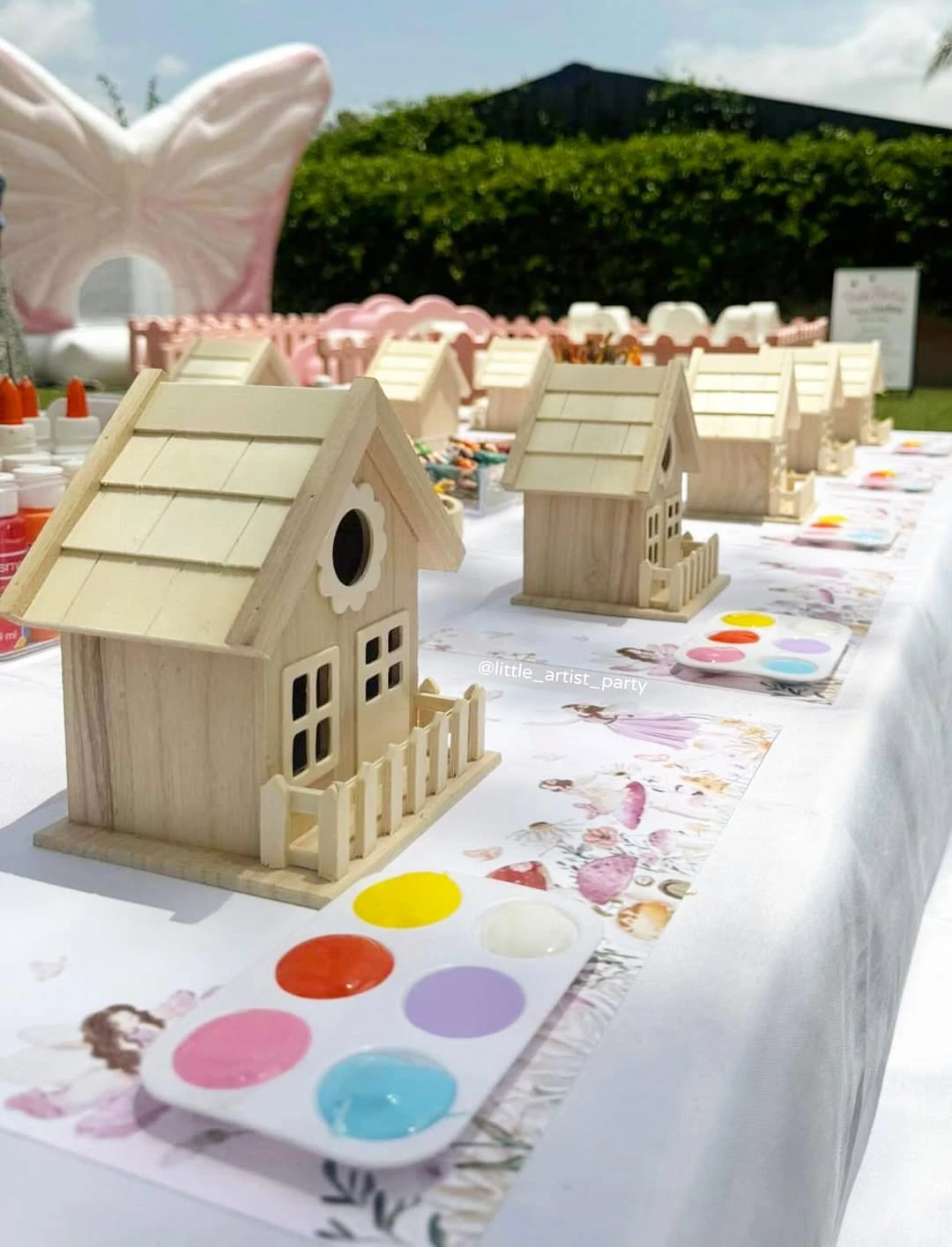Fairy House Craft Station fairy first birthday party ideas