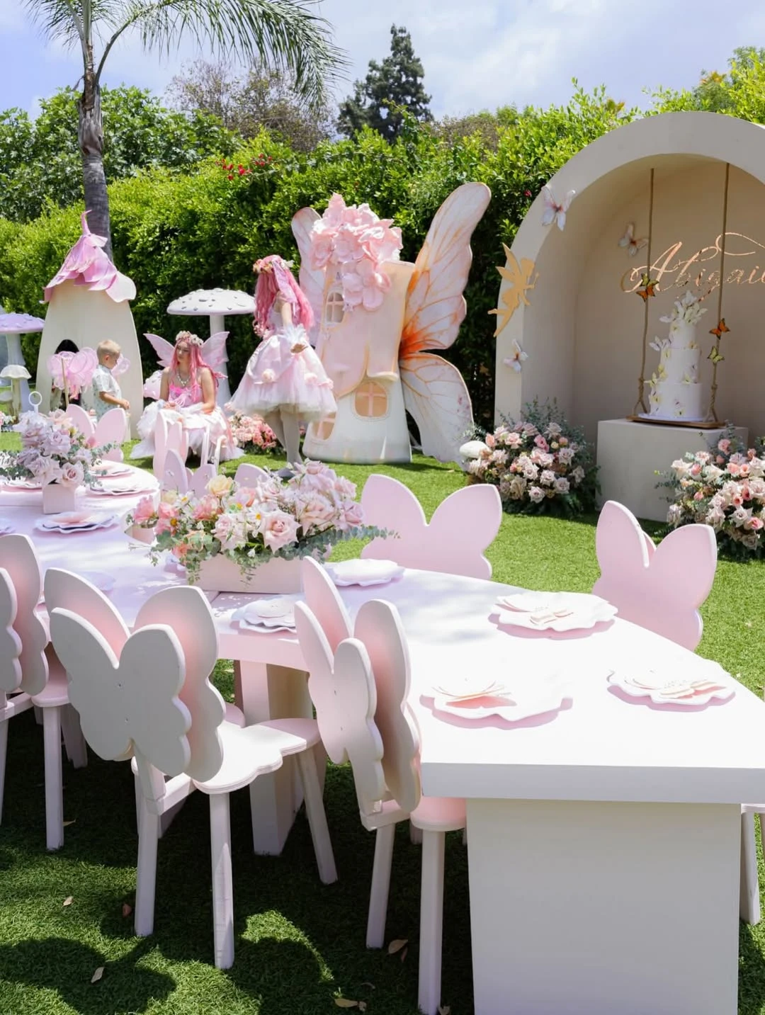Butterfly Garden Dining Space fairy first birthday party ideas