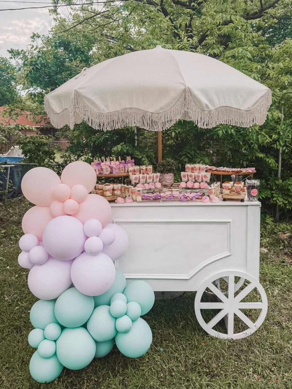 Garden Treat Cart fairy first birthday party ideas