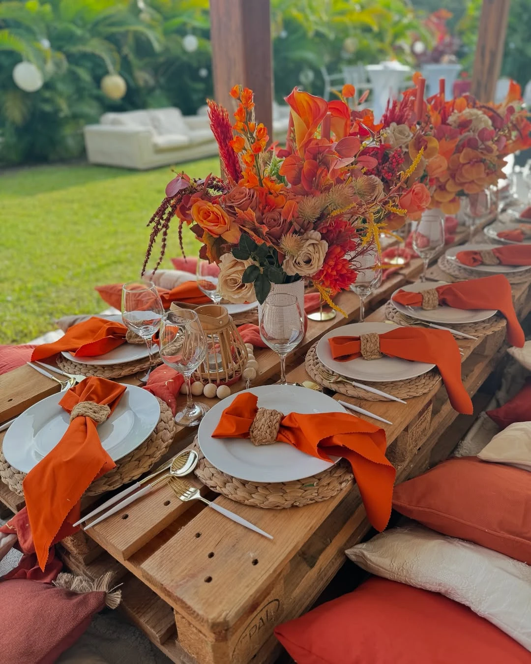Low-Profile Harvest Table fall birthday party ideas
