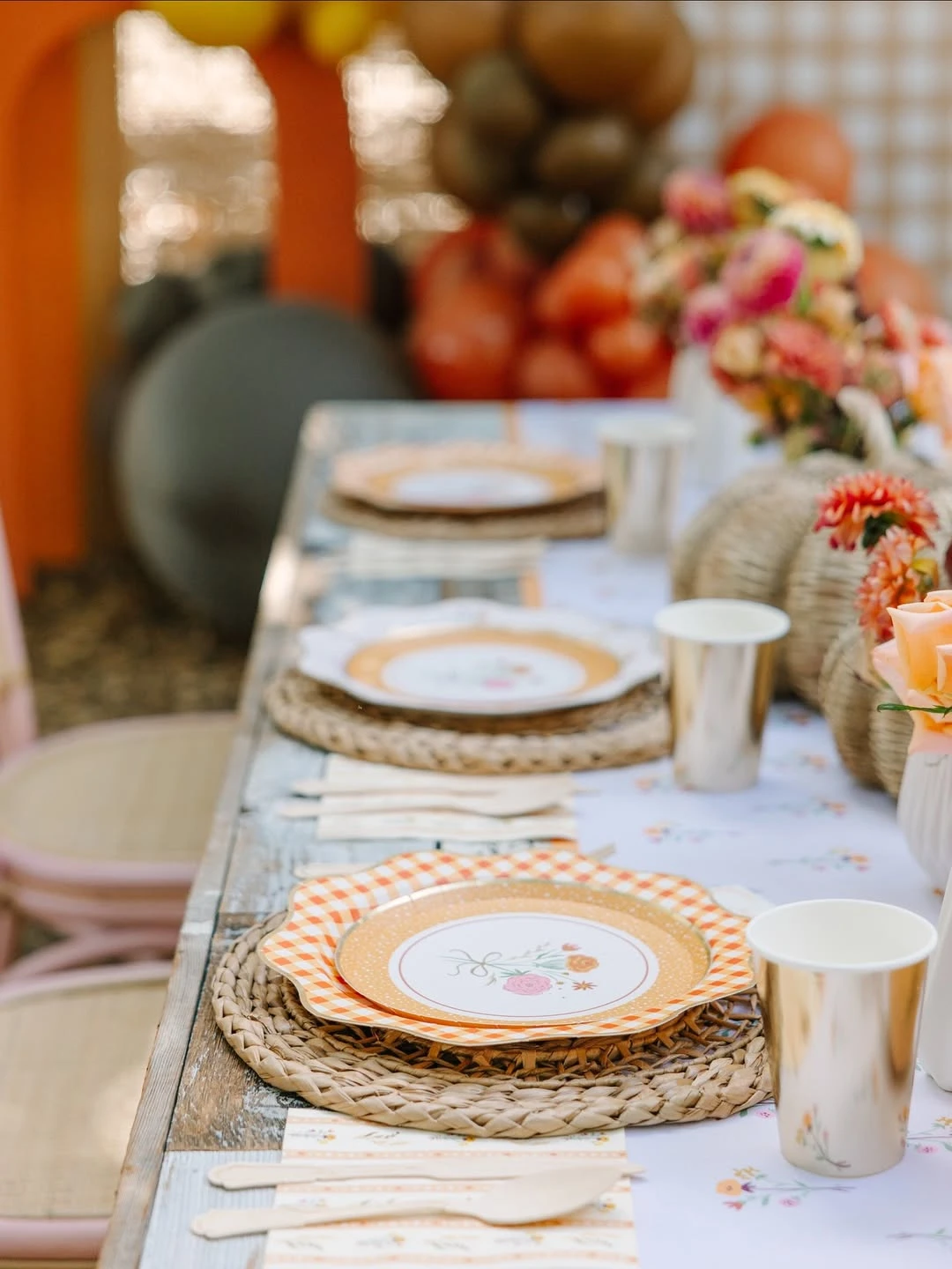 Textured Seasonal Place Settings fall birthday party ideas
