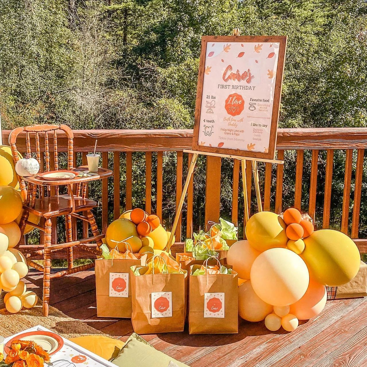 Warm Autumn Milestone Display fall birthday party ideas