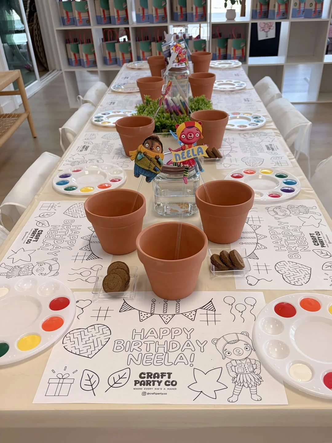 Terracotta Pot Painting Station fall birthday party ideas