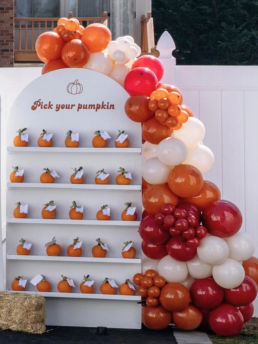 Interactive Pumpkin Favor Wall fall birthday party ideas
