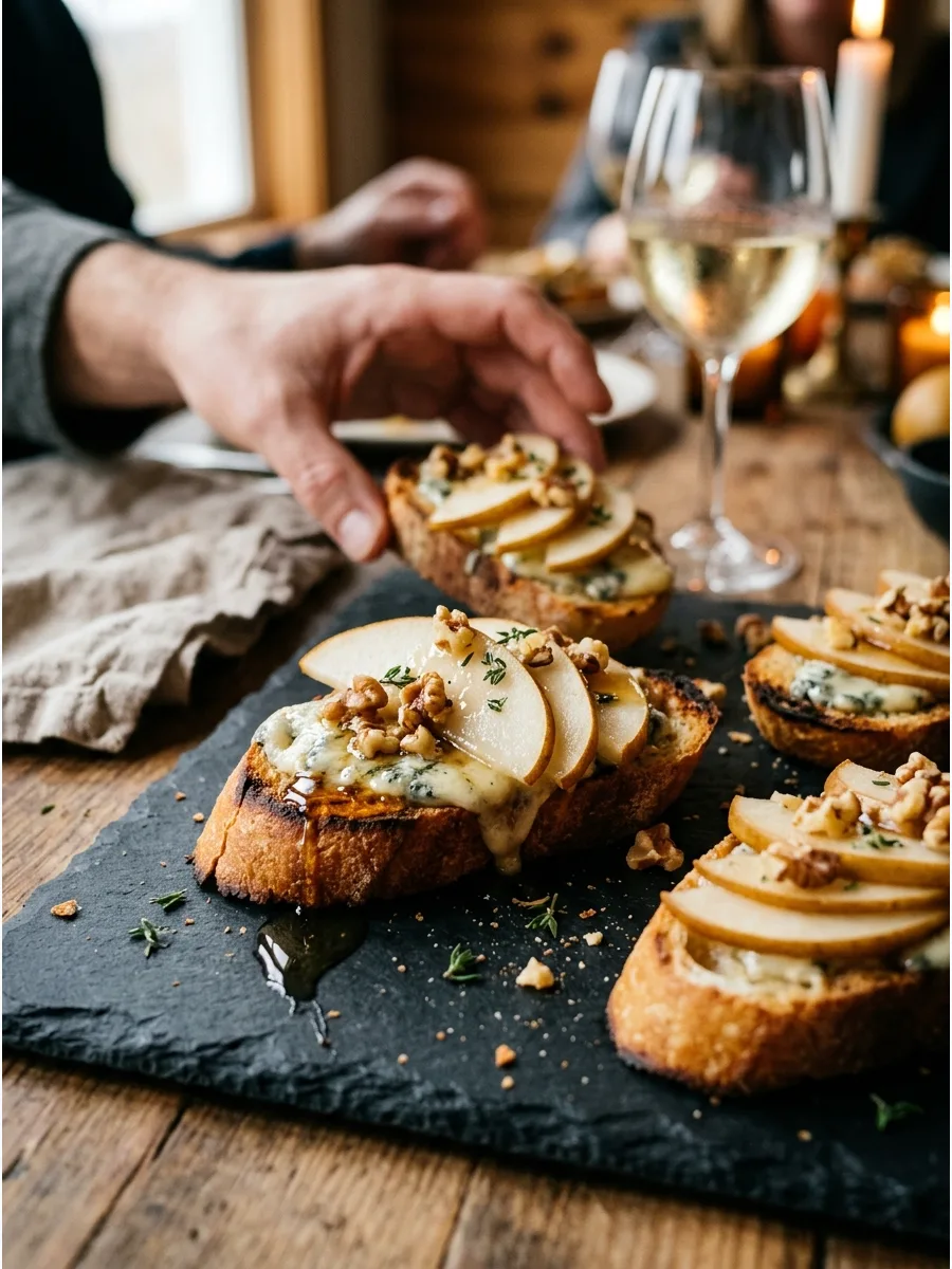 49. Pear Blue Crostini
