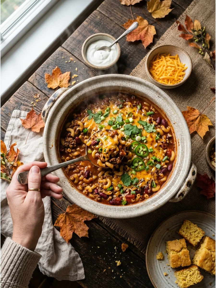 8. Slow Cooker Chili Mac