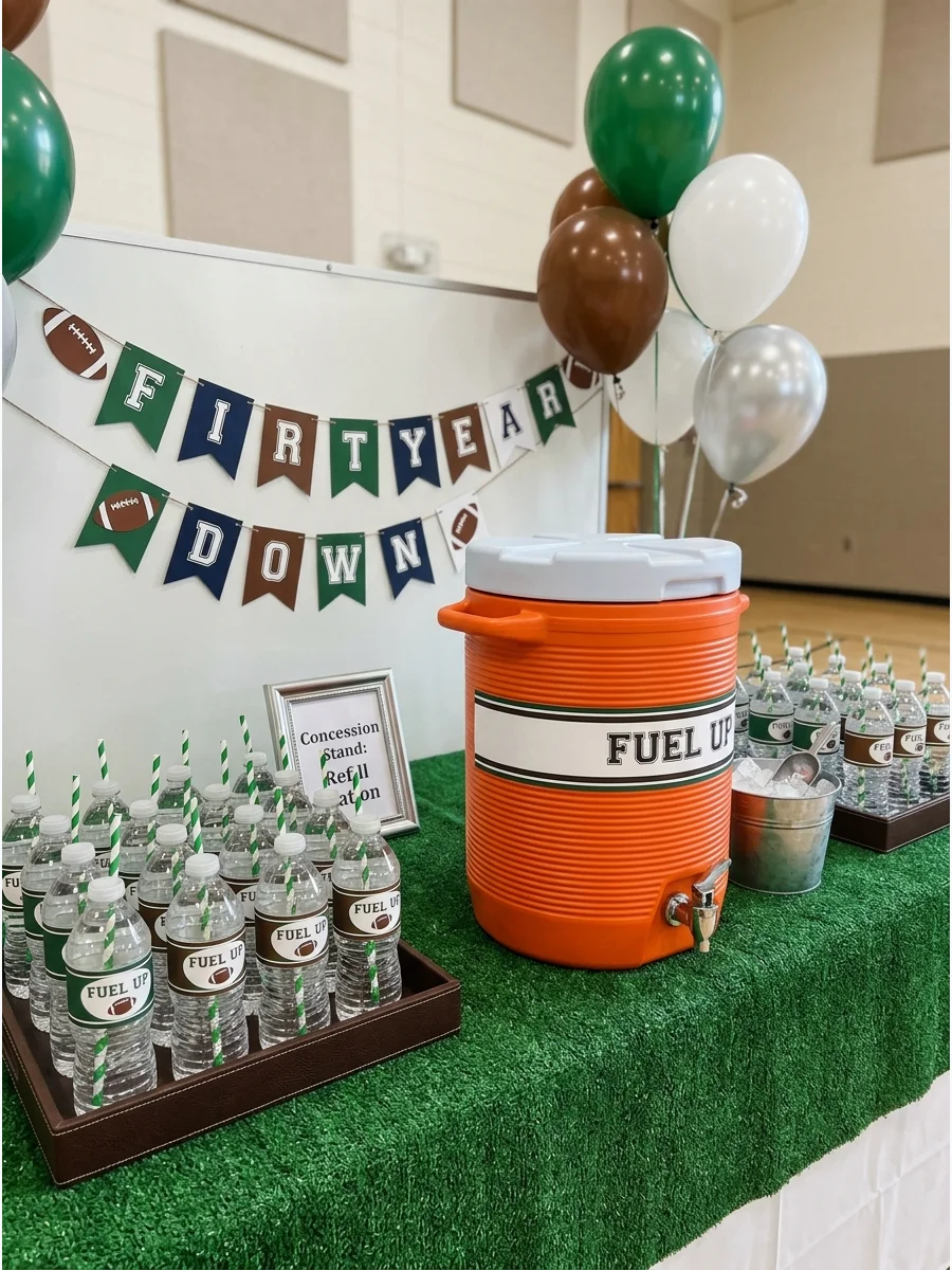Sideline Hydration Station first year down football birthday
