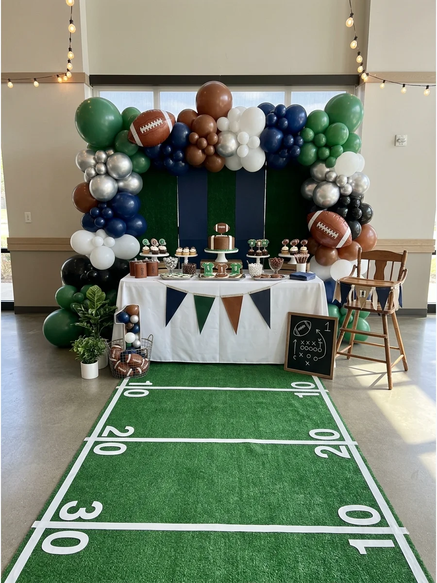 Yard Line Floor Runner first year down football birthday