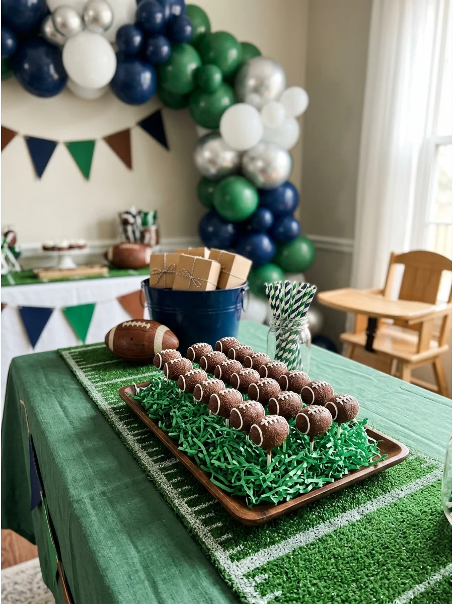 Pigskin Cake Pops first year down football birthday