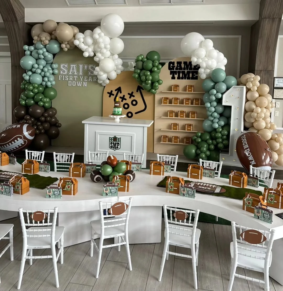 Tonal Arched Coaching Wall first year down football birthday